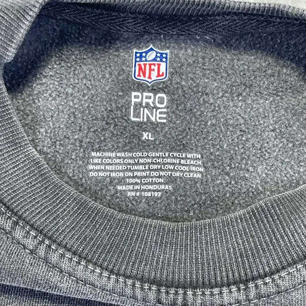 NFL Pro Line New York Jets Gray Crewneck Sweatshirt XL Vintage Wash